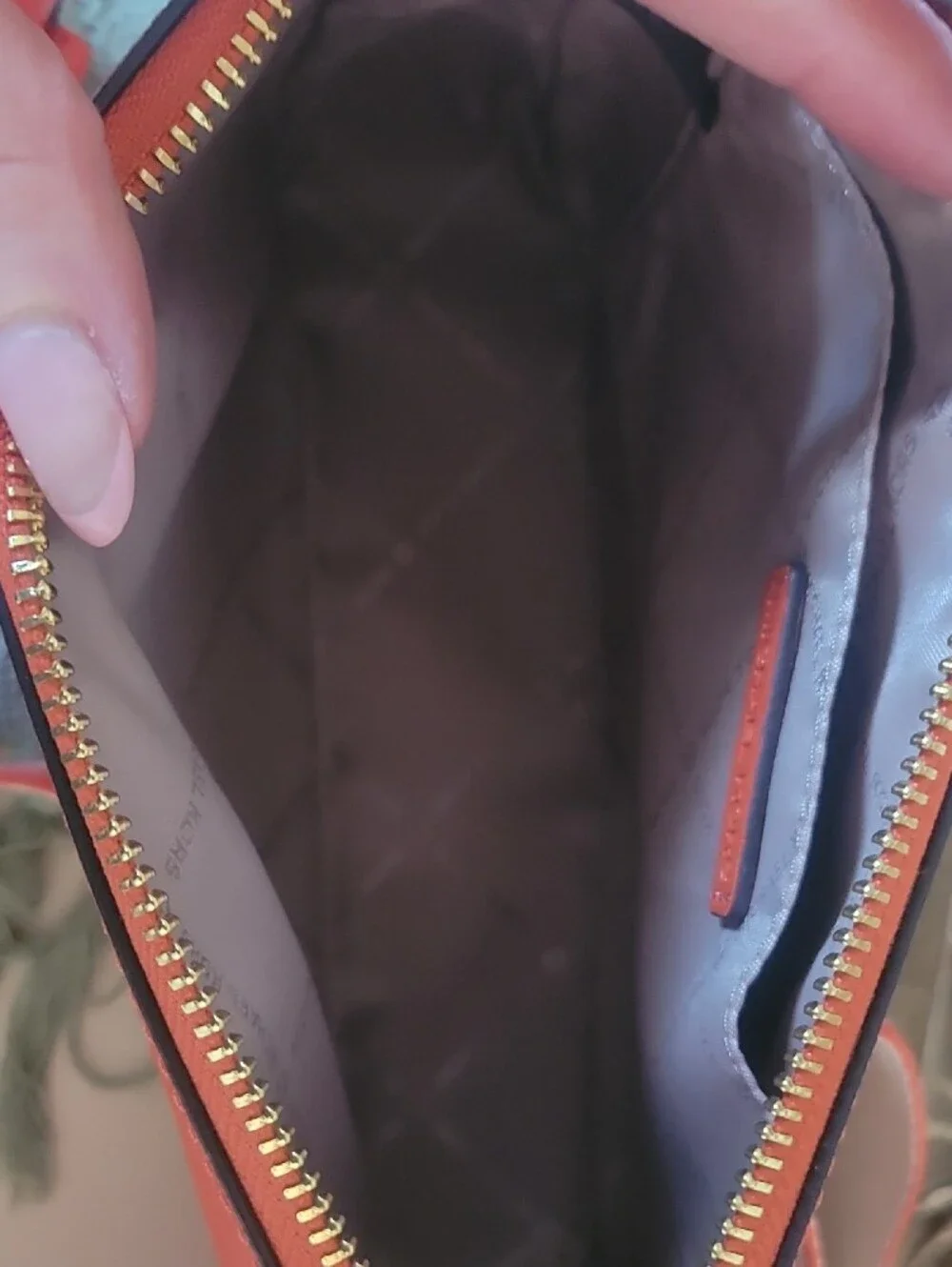 Michael Kors Orange Leather Crossbody Bag with Wallet & Coin Pouch